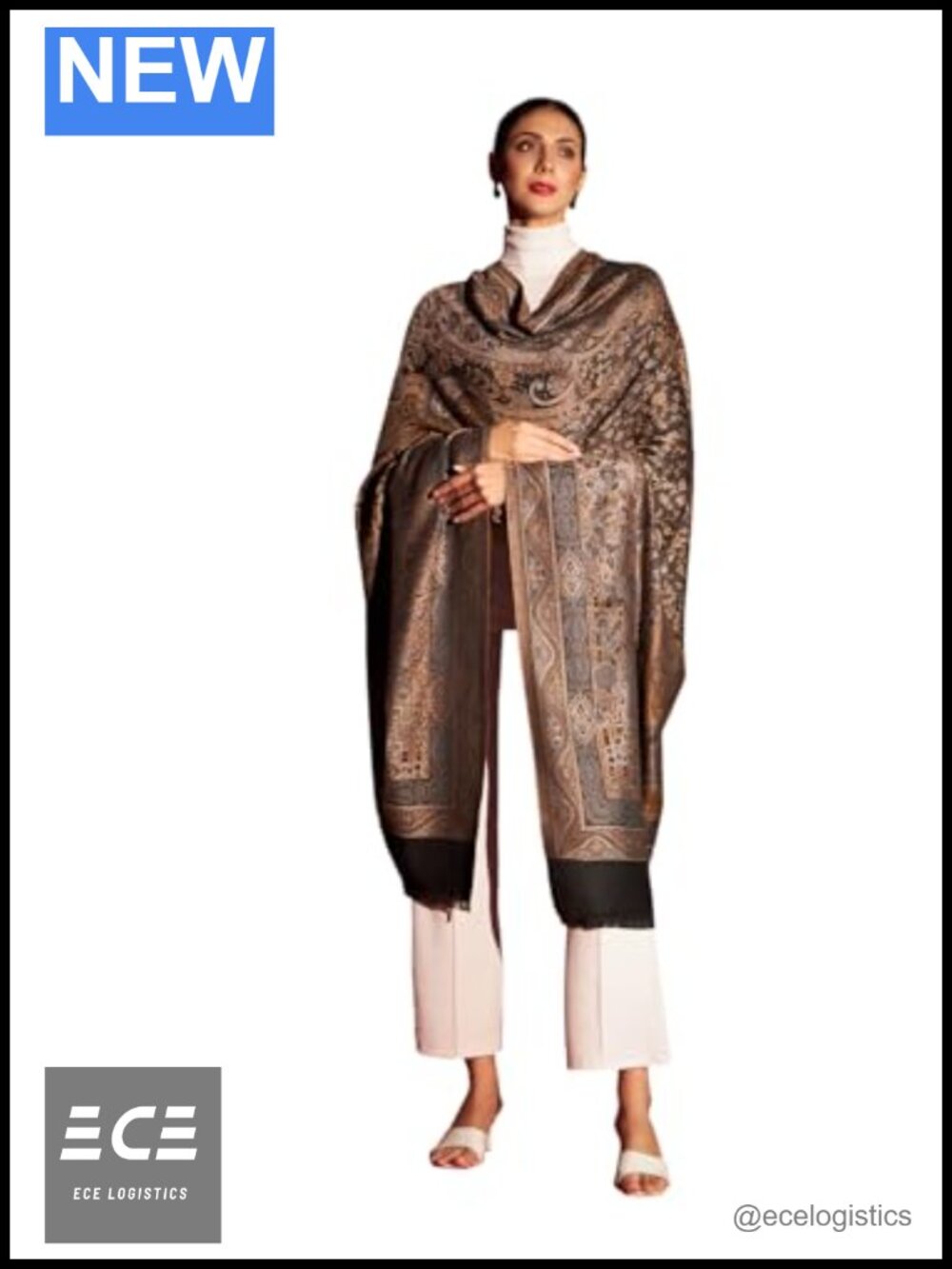 Jacquard Weave Large Shawl Wrap Soft Pashmina Stole for Wedding